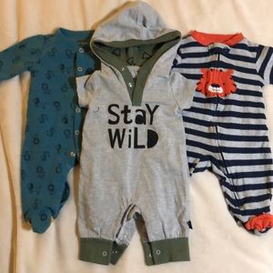 Long Sleeve Baby Onesies - 3pk